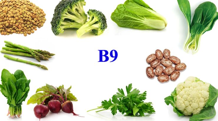 bitamina B9 sa mga produkto para sa potency